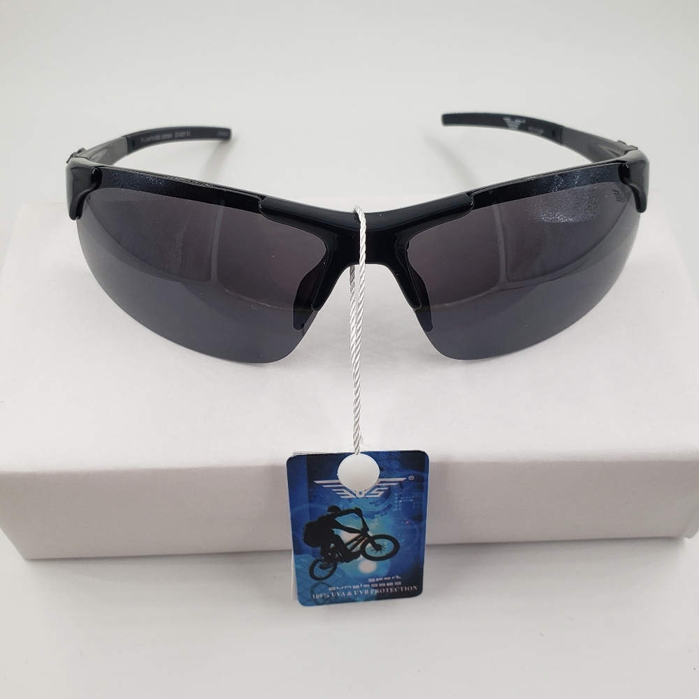 Men's black sport sunglasses.